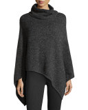 Haesel C Speckled Cashmere Poncho, Dark Heather Gray