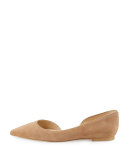 Reema d'Orsay Pointed-Toe Flat, Oatmeal