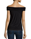 Off-The-Shoulder Fitted Knit Top