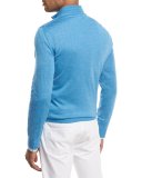 Cashmere-Blend Half-Zip Pullover Sweater, Light Gray