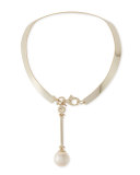 Sands of Time Simulated Pearl Pendulum Necklace