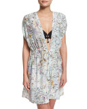 Hanna Printed Sleeveless Short Coverup