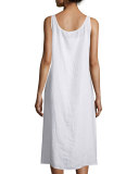 Sleeveless Linen Scoop-Neck Tank Dress