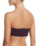 Smocked Bandeau Swim Top