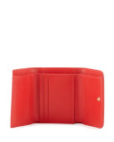 Macaron Mini Patent Leather Spikes Wallet, Leopard