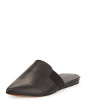 Nadette Pointed-Toe Flat Slide, Black