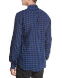 Stan Check Long-Sleeve Shirt, Navy/Black