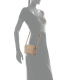 Small Saffiano Camera Crossbody Bag, Cammeo (Beige)
