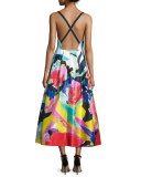 Sleeveless Floral-Print Midi Dress, Multi Colors