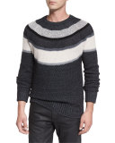 Orwell Striped Sweater, Charcoal