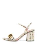 Marmont Rose 75mm Sandal, Floral/White