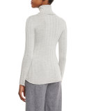 Ribbed Turtleneck Sweater, Gray