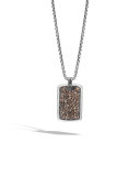 Men's Large Lava Smoky Quartz Dog Tag Necklace