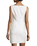 Pierced Sleeveless Sheath Dress, Bright White