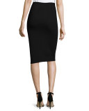 Punto Milano Long Pencil Skirt, Black, Plus Size