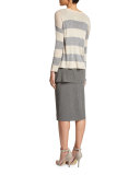 Fold-Over Knee-Length Pencil Skirt, Ash, Petite 
