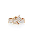 18K Rose Gold & Pavé Diamond Knot Ring, Size 7