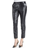 Slim Leather Pants, Black