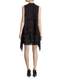 Sleeveless Embellished Short Caftan Dress, Maroon