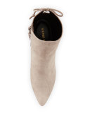 Grandiose Suede Pointed-Toe Bootie, Topo