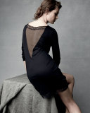 Eleonora Long-Sleeve Sleepshirt, Black