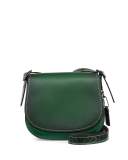 23 Python-Strap Saddle Bag, Green