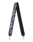 Embroidered Flower Guitar Strap for Handbag, Blue/Multi