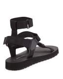 Runway Nylon Strap Sandal, Black