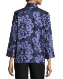 Flower Show Boxy Jacket, Blue/Purple