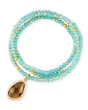 Ambrosia Three-Wrap Bracelet, Green