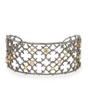 Crystal-Studded Wire-Lace Spur Cuff Bracelet