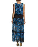 Serena Sleeveless Tiered Maxi Dress, Shadow