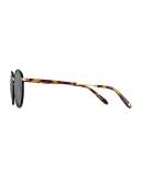 Wilson Round Filigree Sunglasses, Black