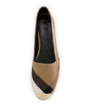 Hodgeson Check Canvas Flat Espadrille, Classic Check