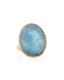 18k Gold Oval Aquamarine Ring