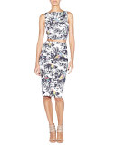 Bird-Print Pencil Skirt