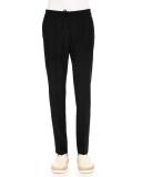 Tapered-Leg Drawstring Trousers, Black