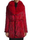 Knit Mink Coat w/ Fox Trim