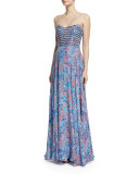 Tamara Strapless Sweetheart Printed Gown 