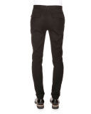 Flat-Front Skinny Pants, Black