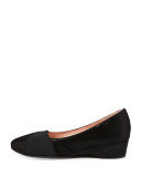 Fancee Metallic Demi-Wedge Pump, Black