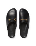 Horsebit Leather Slipper, Black
