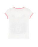 Short-Sleeve Cotton Jersey Cat Tee, White, Size 4-12