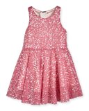 Sequined Racerback Circle Dress, Pink, Size 4-7