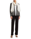 Jamdani Hand-Loomed Check Scarf, White