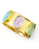 Muse Intaglio 19k Gold Bangle, Pastel