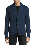 Wedgewood Ribbed Wool Cardigan, Blue