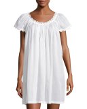 Jule Cap-Sleeve Short Nightgown, White