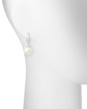 Avenue 18K White Gold South Sea Pearl & Diamond Earrings