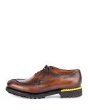 Lace-Up Leather Oxford, Brown